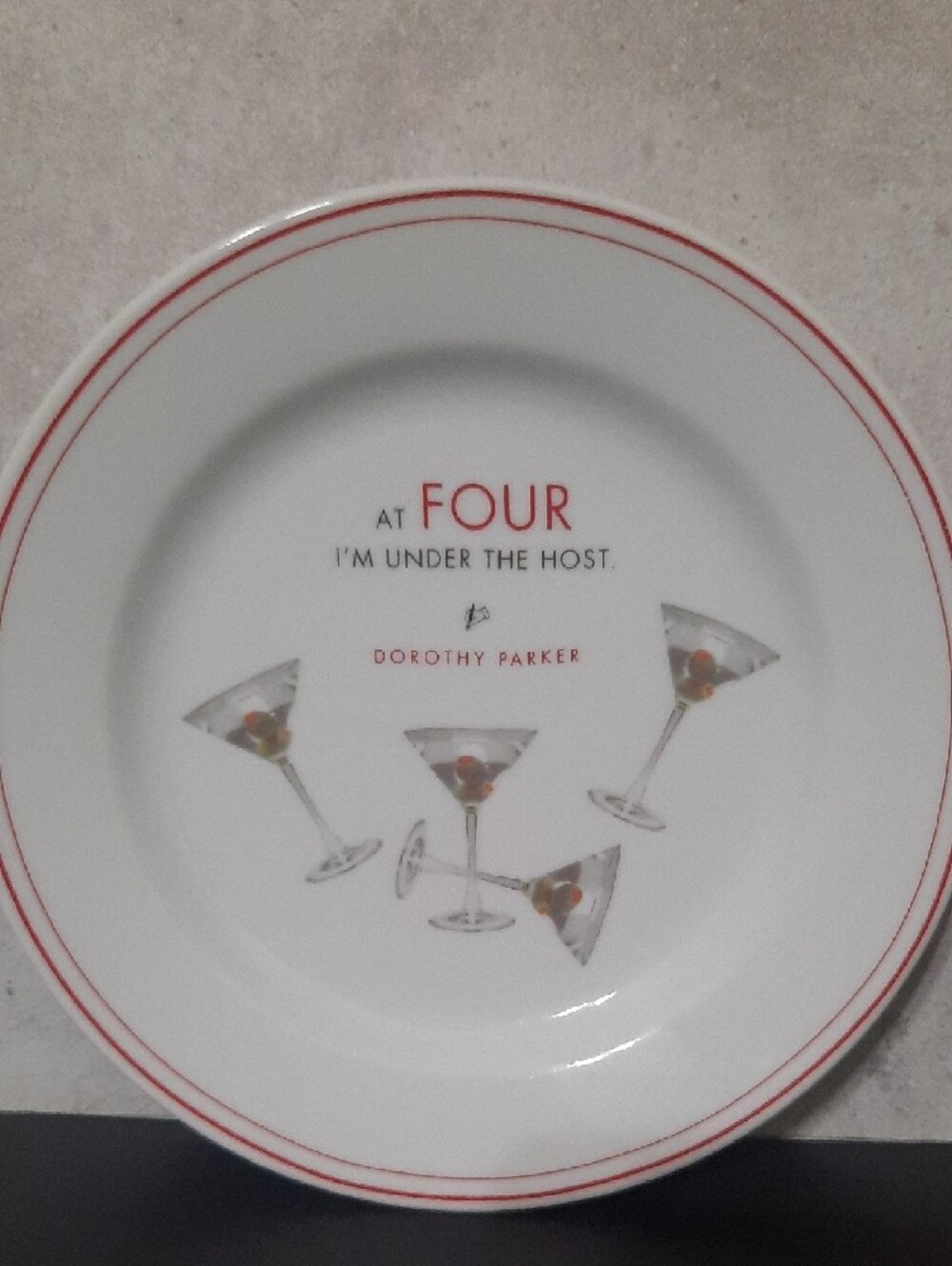 Restoration Hardware Dorothy Parker Martini Appetizer Plates - Picture 5 of 7